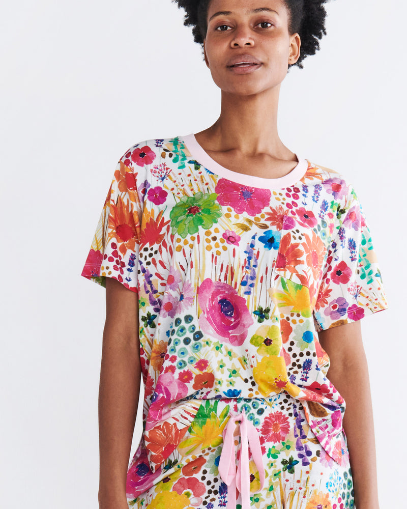 Field Of Dreams In Colour Organic Cotton Short Sleeve Pyjama T-Shirt