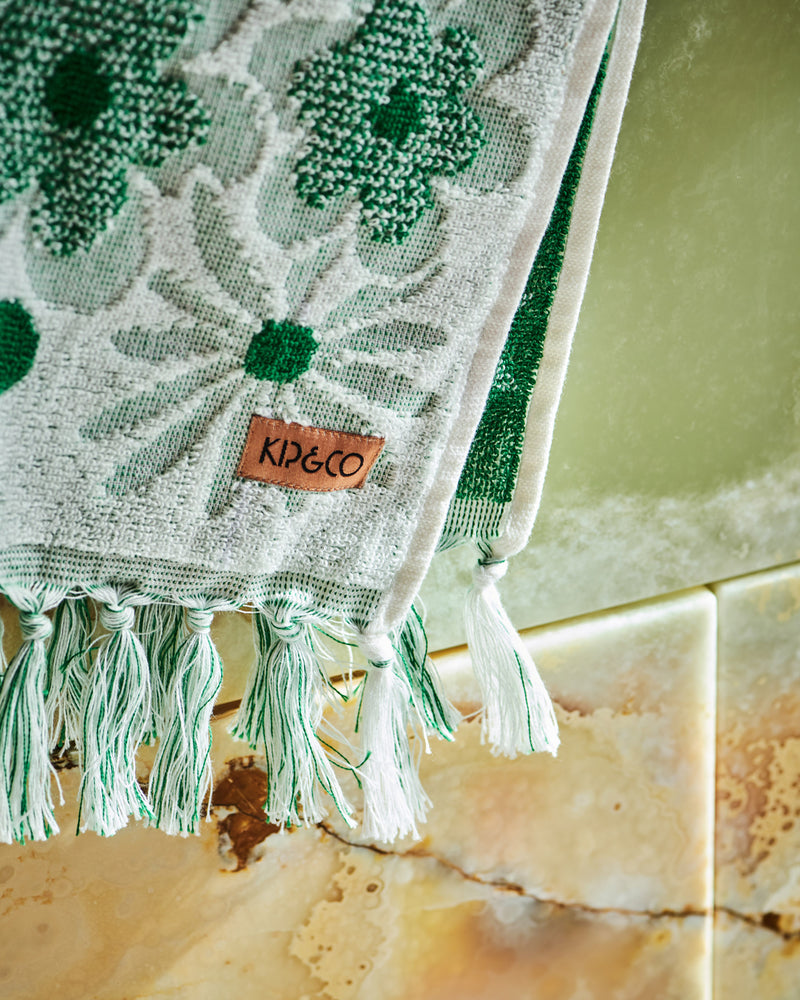 Green House Embossed Terry Hand Towel