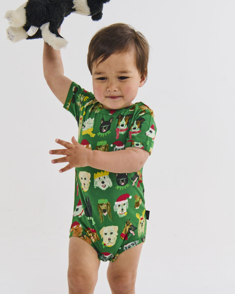 Santa's Little Helper Organic Short Sleeve Romper