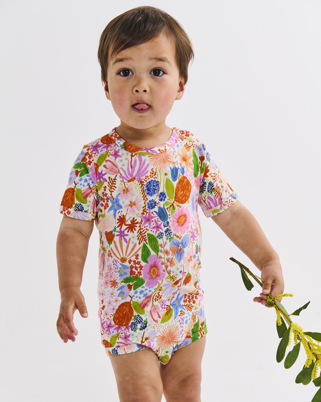 Meandering Meadow Organic Short Sleeve Romper