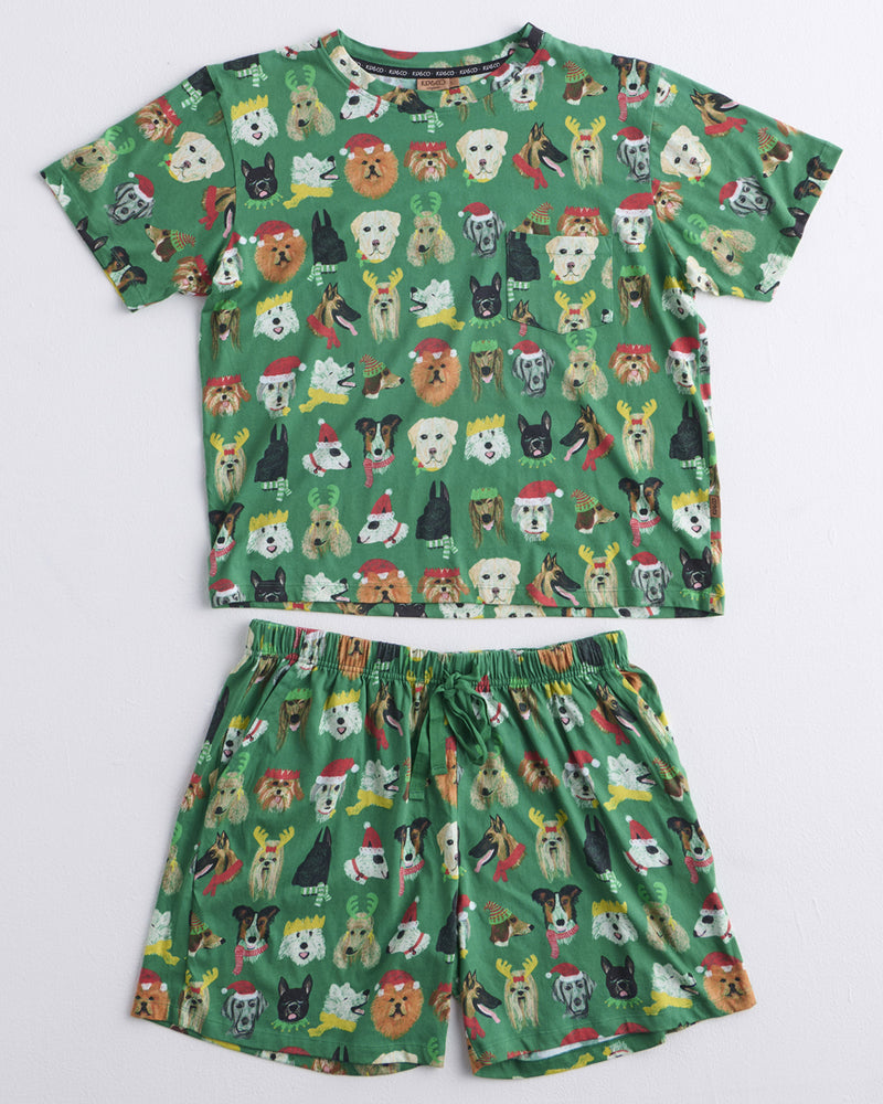 Santa's Little Helper Men's Organic Cotton Shorts & Tee Pyjama Set