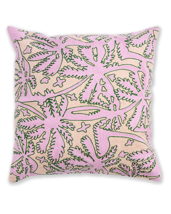 Balmy Palmy Embroidered Cushion