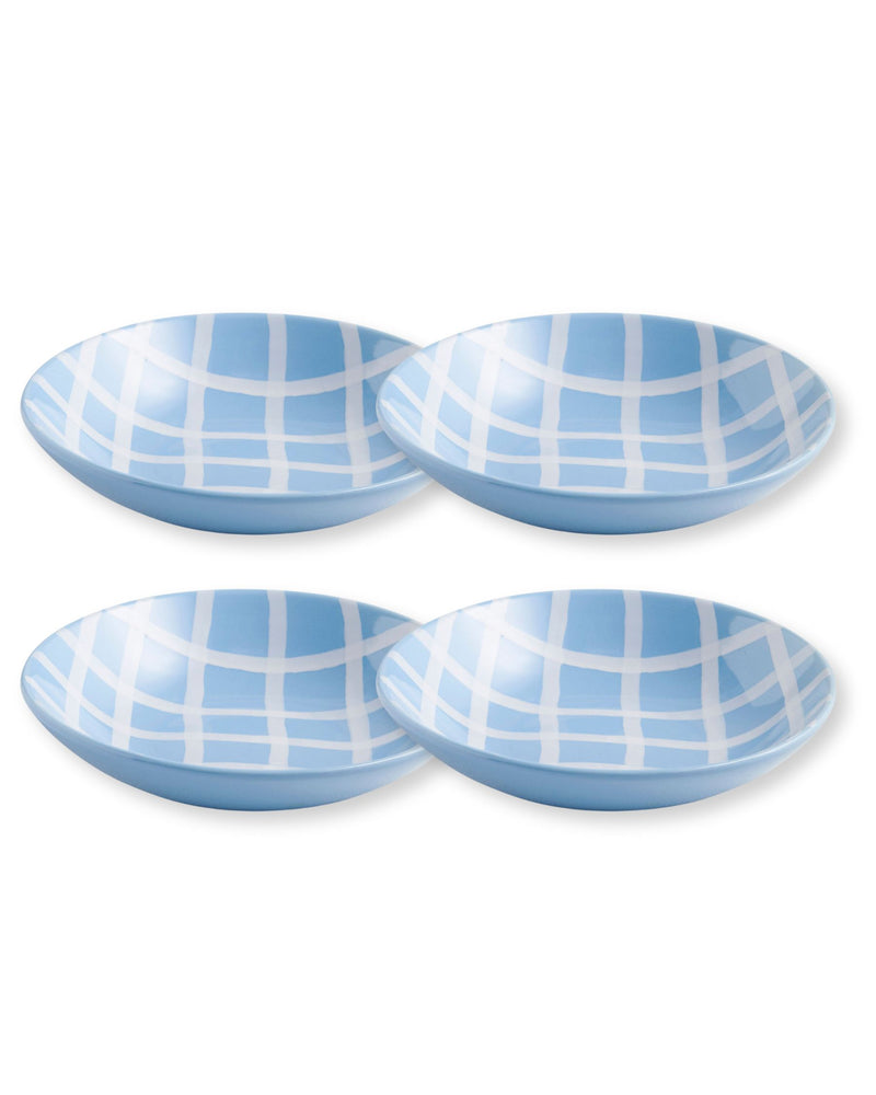 Blue Bird Tartan Bowl 4P Set