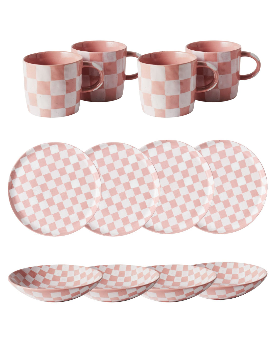 Checkered Ceramic 12 Piece Set