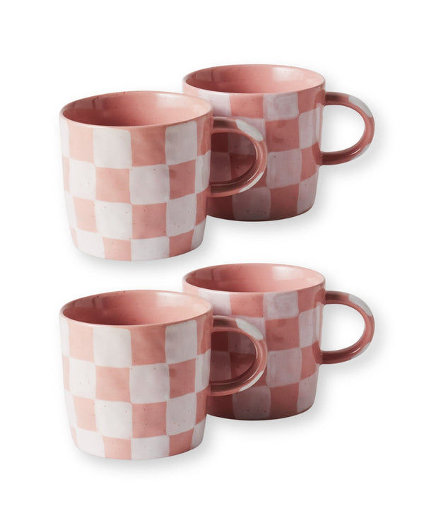 Checkered Mug 4P Set