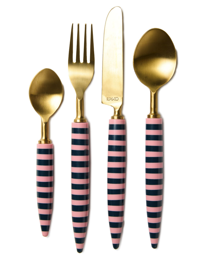 Florence Stripe Brasserie Cutlery Set Of 8