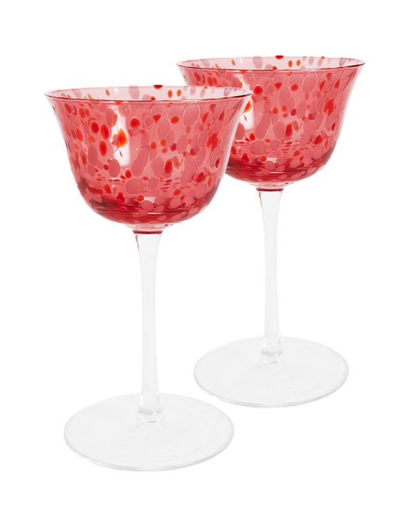 Sweetheart Speckle Coupe Glass 2P Set
