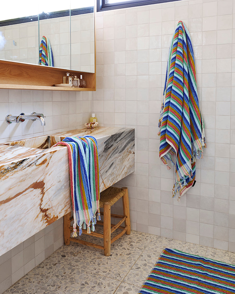 Bath Towel Sand Embossed Terry Kalaya Tjukurpa - Kip & Co main image 1