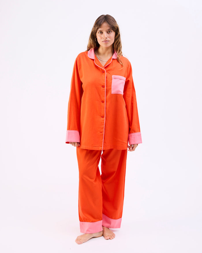 Glow In Sweet Crush Adult Bamboo Cotton Long Sleeve Shirt & Pant Pyjama Set