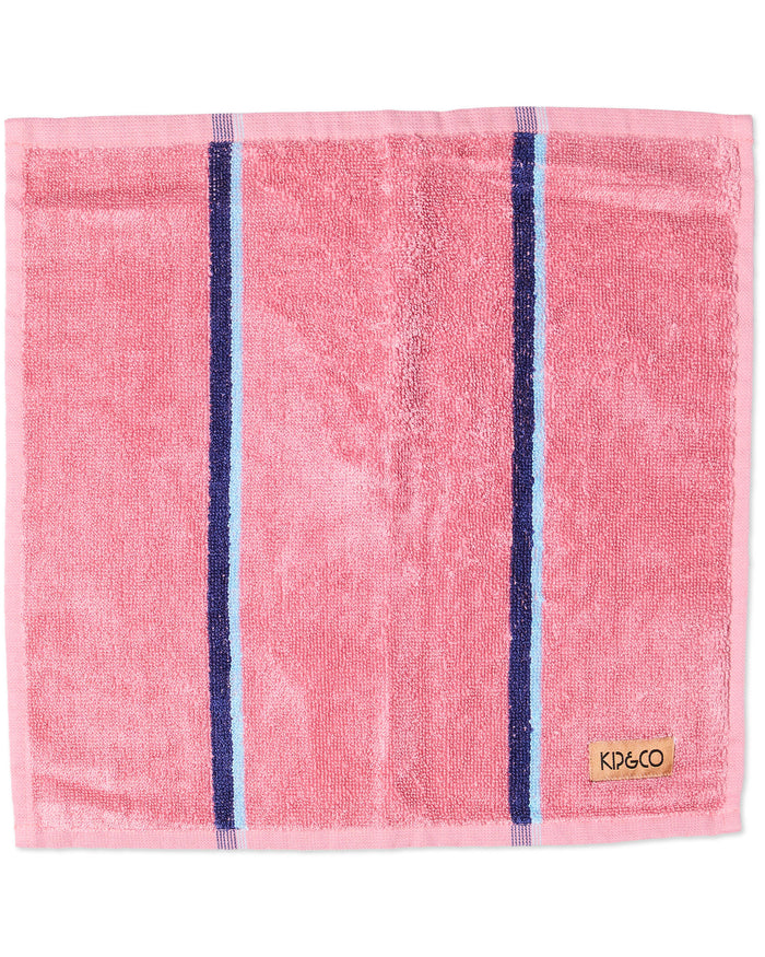 Blushing Stripe Bamboo Terry Face Washer
