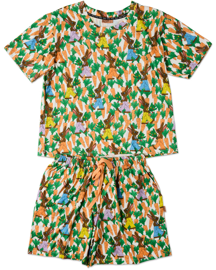 Carrot Joy Men's Organic Cotton Shorts & Tee Pyjama Set