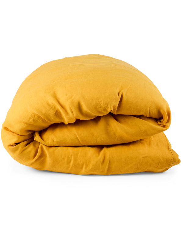 Golden Yellow Linen Quilt Cover