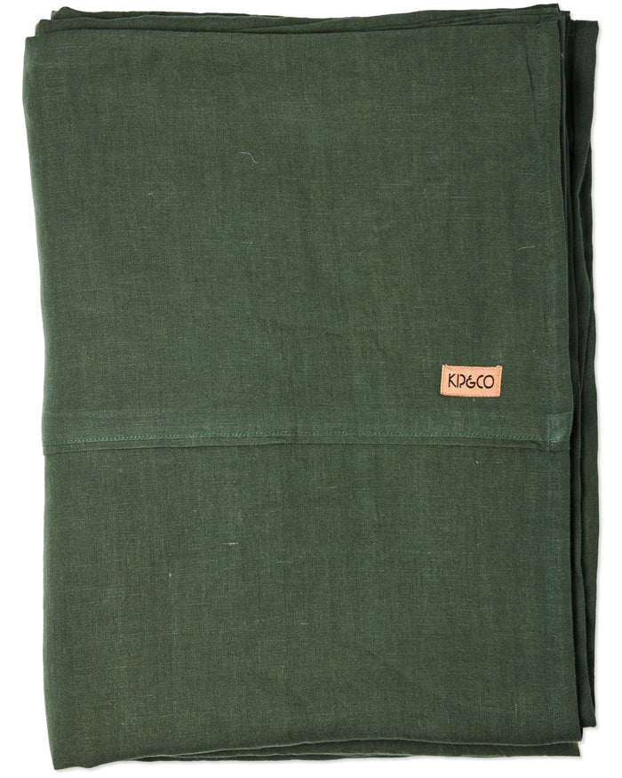 Kombu Green Linen Flat Sheet