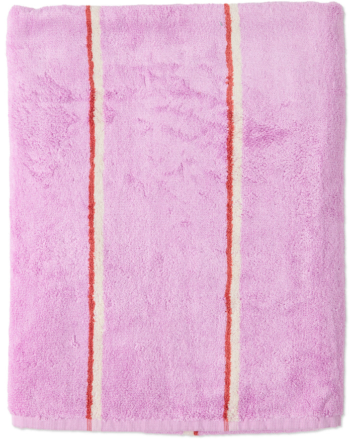 Lavender Field Stripe Bamboo Terry Bath Sheet