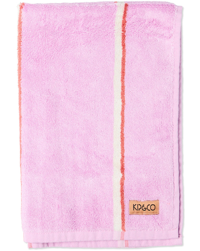 Lavender Field Stripe Bamboo Terry Hand Towel