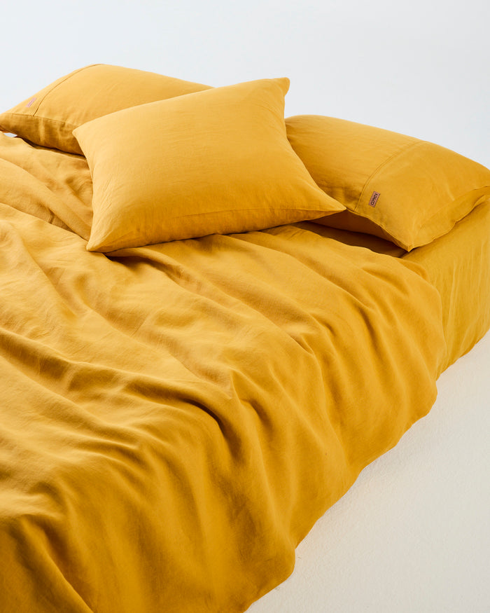 Golden Yellow Linen European Pillowcases