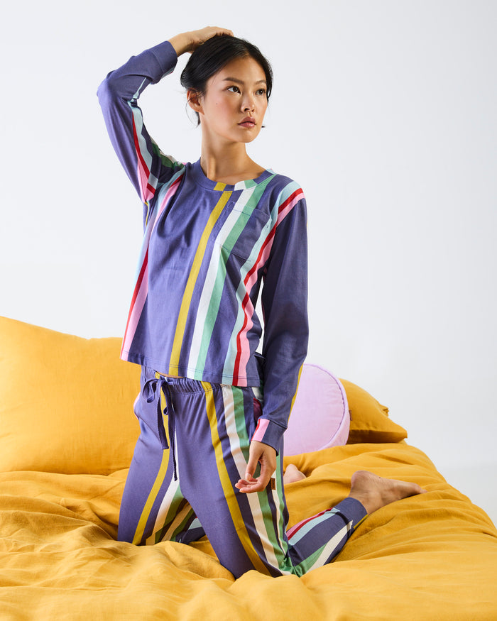 Tangier Days Adult Organic Cotton Long Sleeve Pyjama Top & Slouch Pant Set