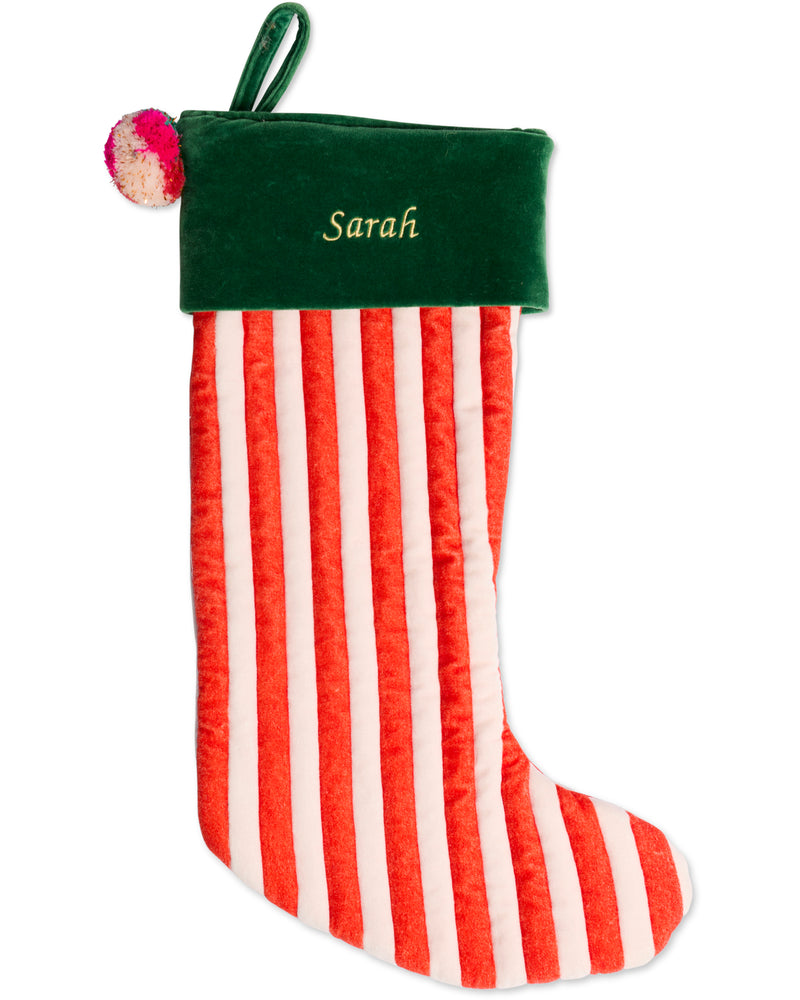 Jolly Christmas Velvet Stocking