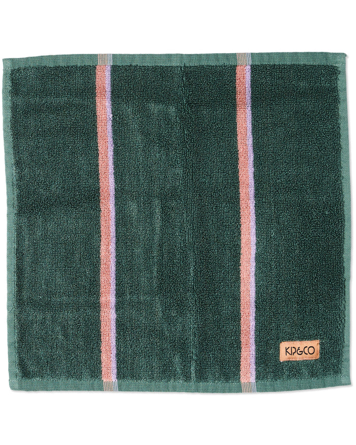 Wakame Crush Stripe Bamboo Terry Face Washer