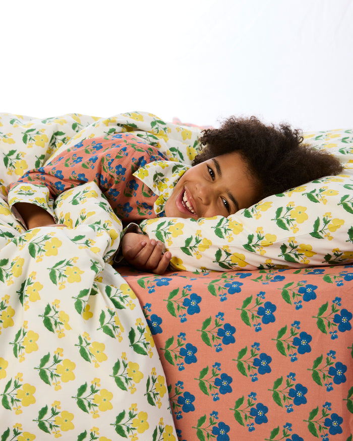 Kip&Co x Anna Spiro Indian Summer Yellow Organic Cotton Flat Sheet