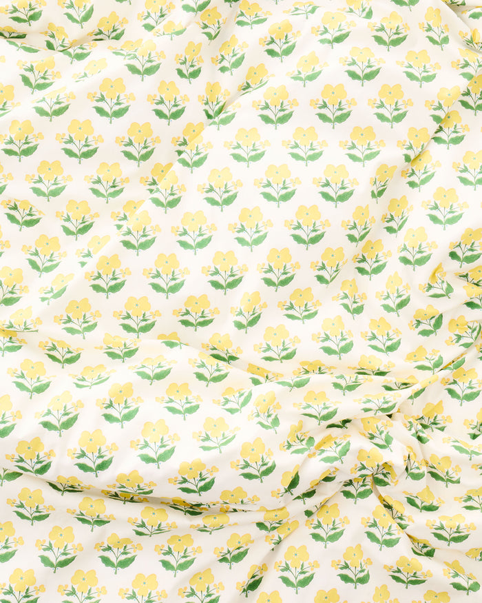 Kip&Co x Anna Spiro Indian Summer Yellow Organic Cotton Fitted Sheet