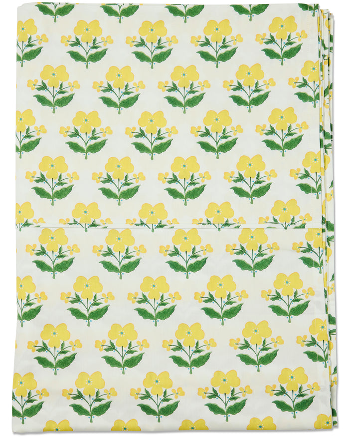 Kip&Co x Anna Spiro Indian Summer Yellow Organic Cotton Flat Sheet