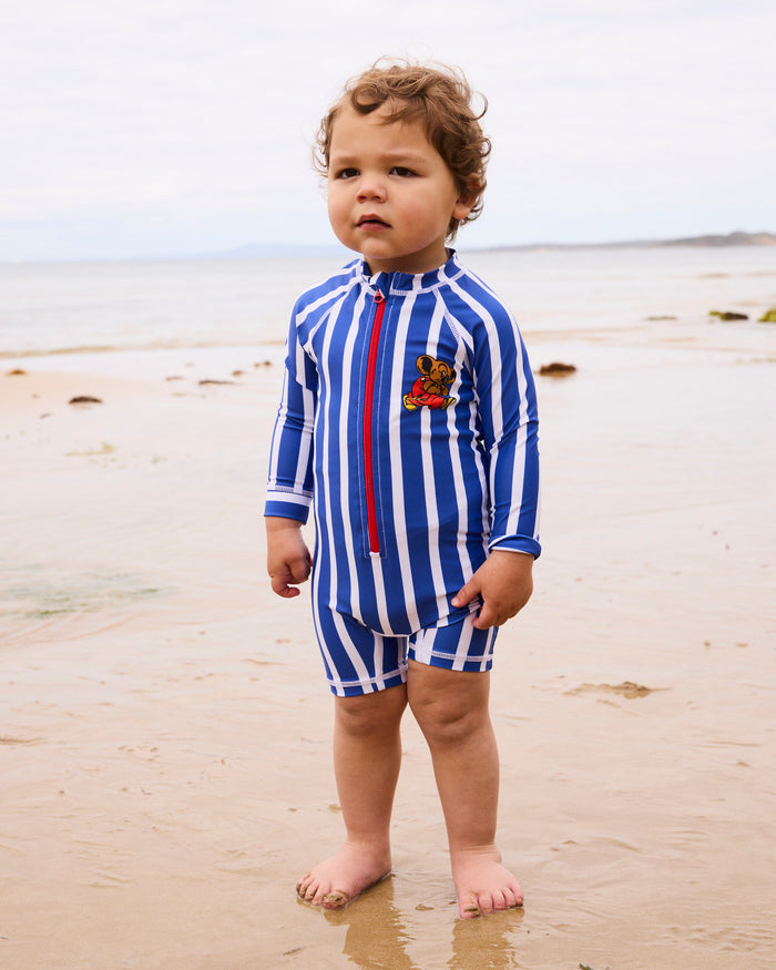 Kip&Co x Blinky Bill Blinky Stripe Baby Long Sleeve Zip Bathers