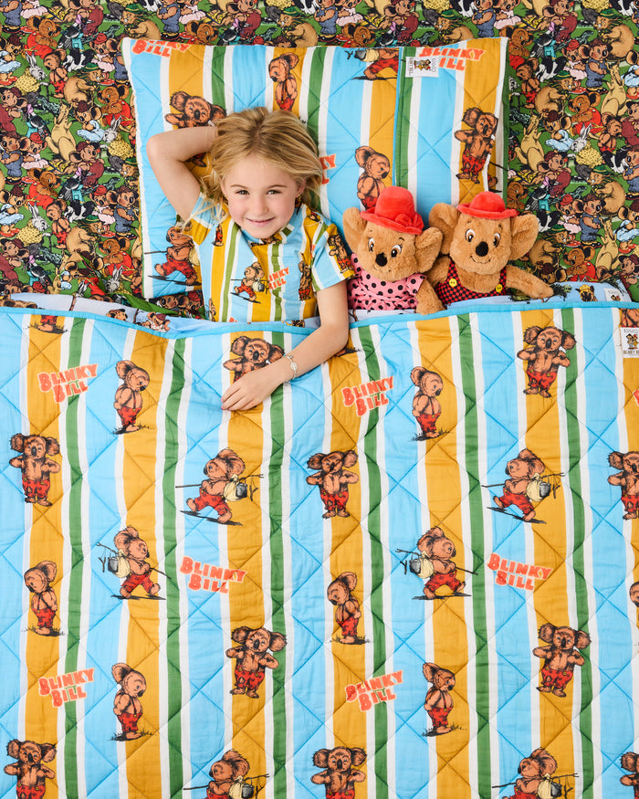 Kip&Co x Blinky Bill Adventures With Blinky Organic Cotton Quilted Pillowcase