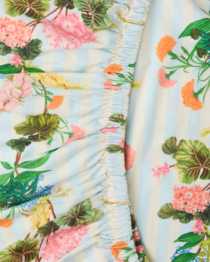 Bouquet Beauty Stripe Flannelette Fitted Sheet