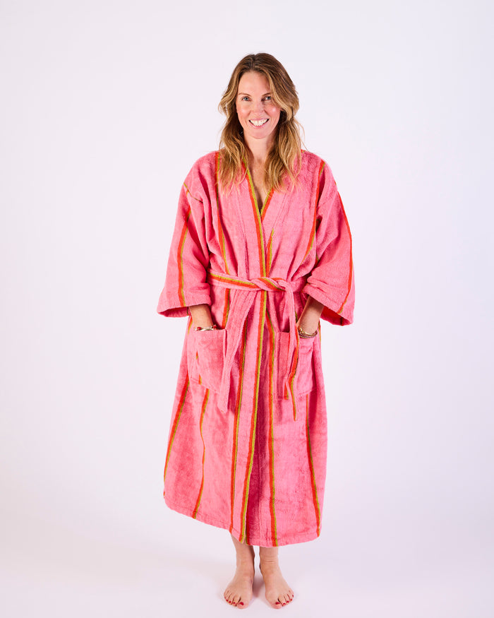 Wategos Soiree Stripe Bamboo Terry Bath Robe