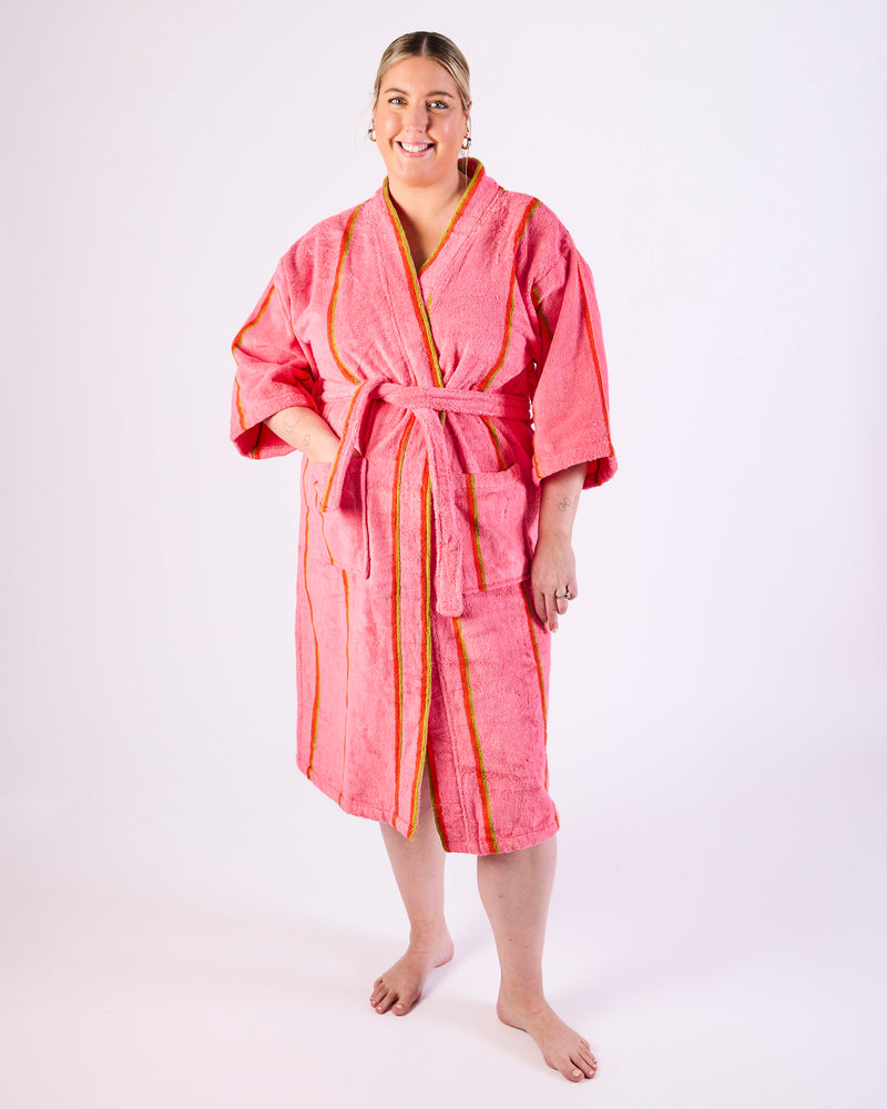 Wategos Soiree Stripe Bamboo Terry Bath Robe