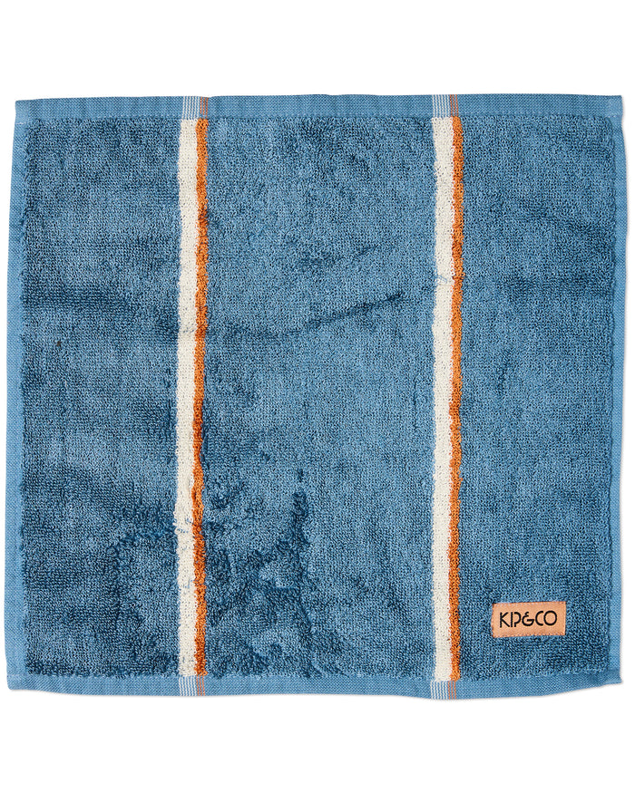 Blue Lagoon Stripe Bamboo Terry Face Washer