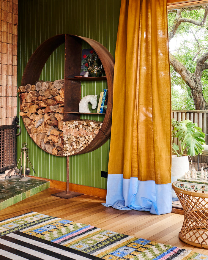 Honey Blue Curtain Panel