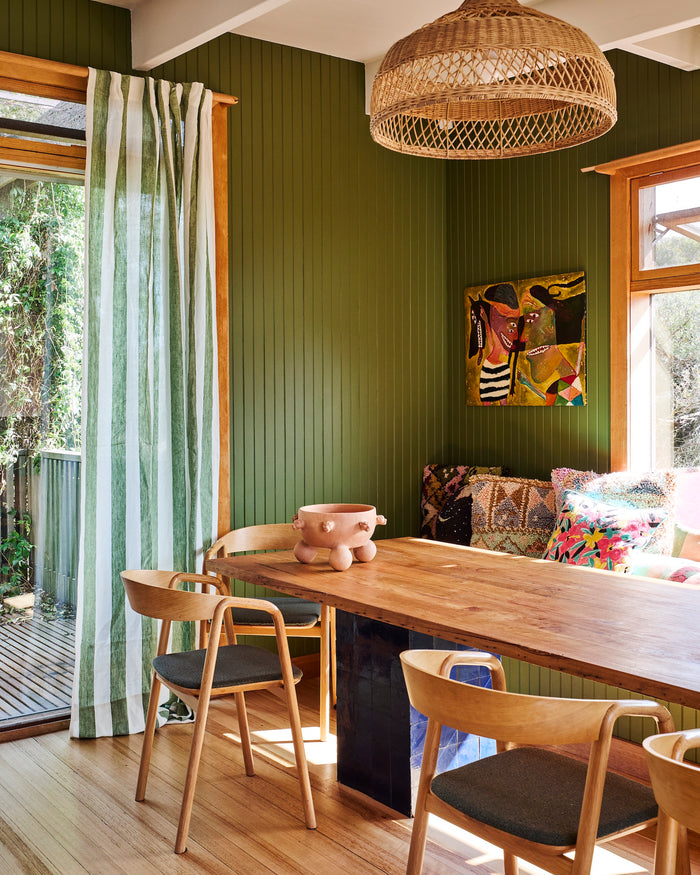 Moss Stripe Curtain Panel