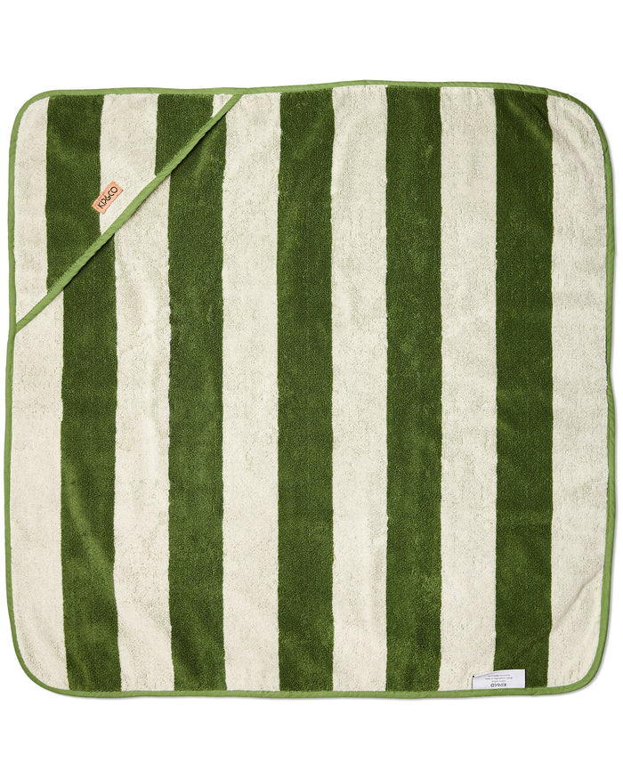 Moss Stripe Terry Baby Towel