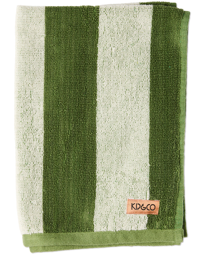 Moss Stripe Terry Hand Towel