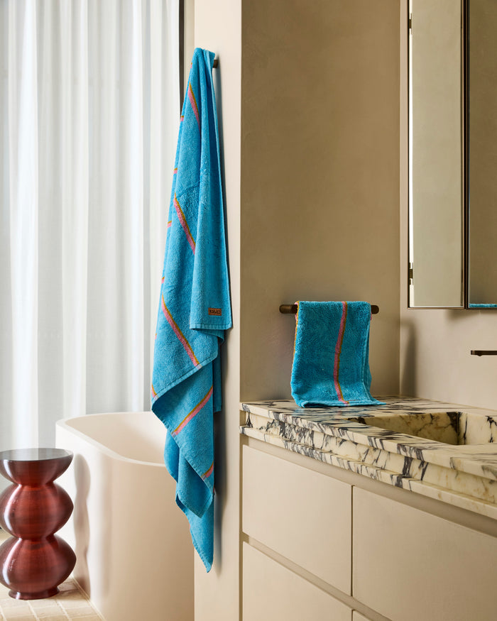 Aegean Stripe Bamboo Terry Bath Towel