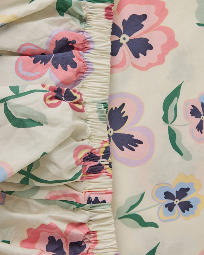 Pretty Pansy Organic Cotton Baby Fitted Sheet