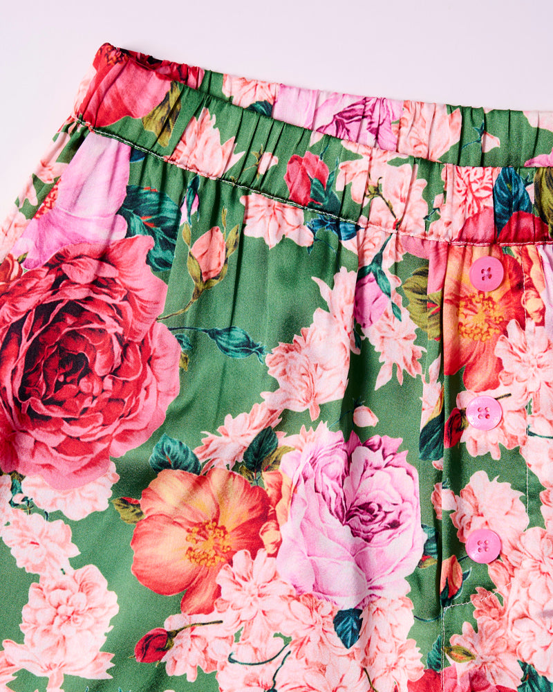 Rose Garden Satin Shorts & Cami Pyjama Set