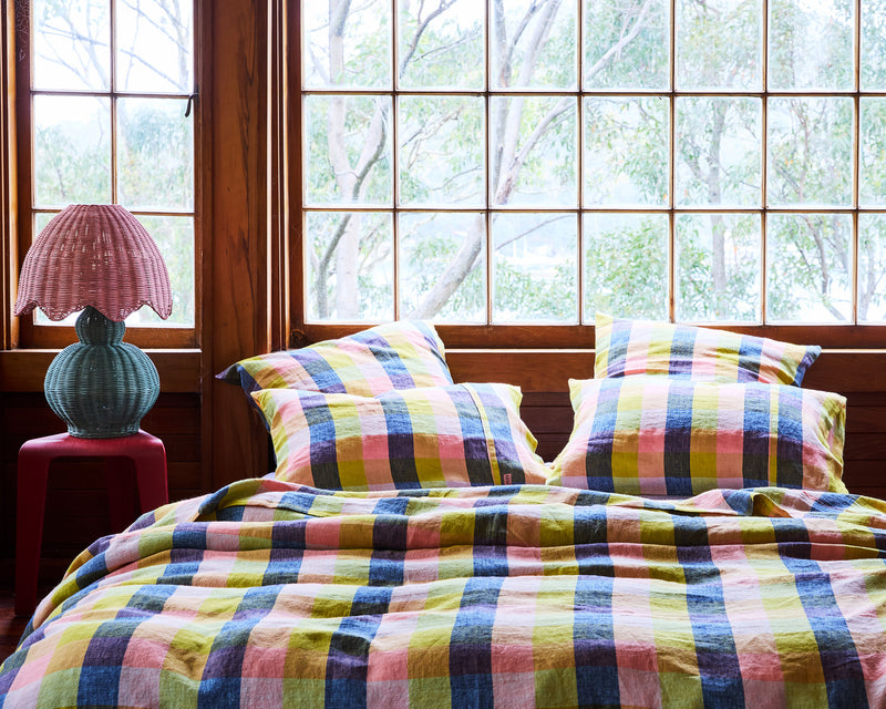 Florida Tartan Linen European Pillowcases