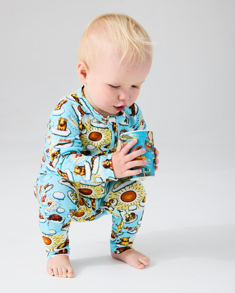Kip&Co x Mambo Puppies Organic Long Sleeve Zip Romper