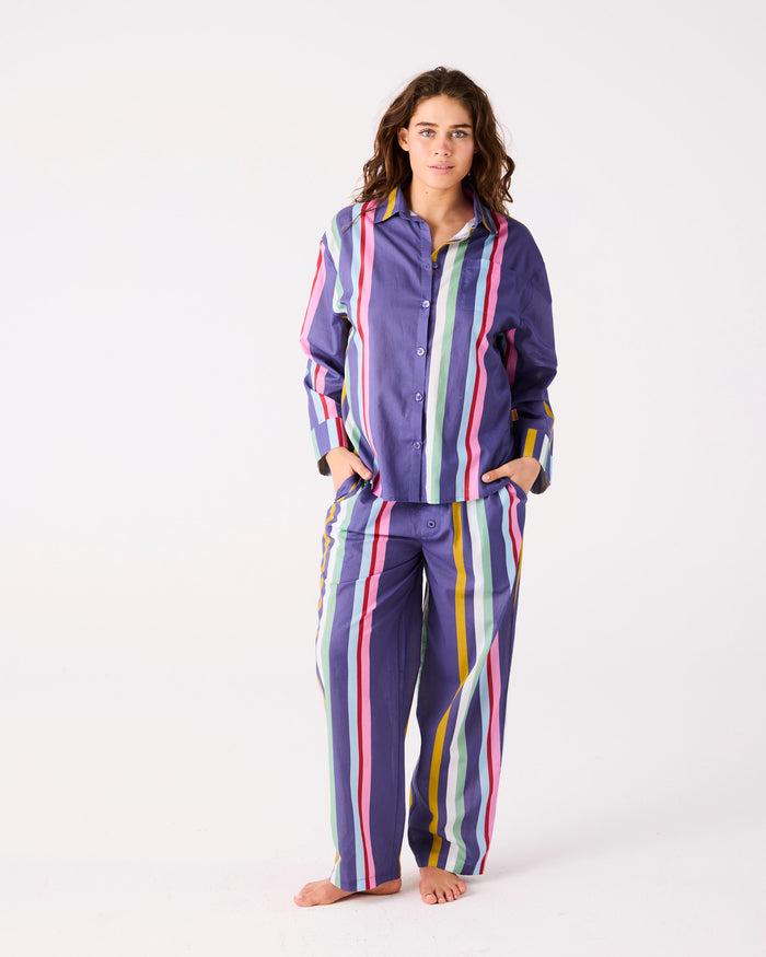 Tangier Days Adult Organic Cotton Long Sleeve Shirt & Pant Pyjama Set