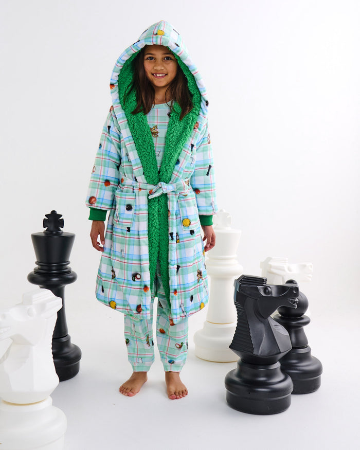 Kip&Co x Eleventh Hour Snookered Tartan Kuddle Kids Robe