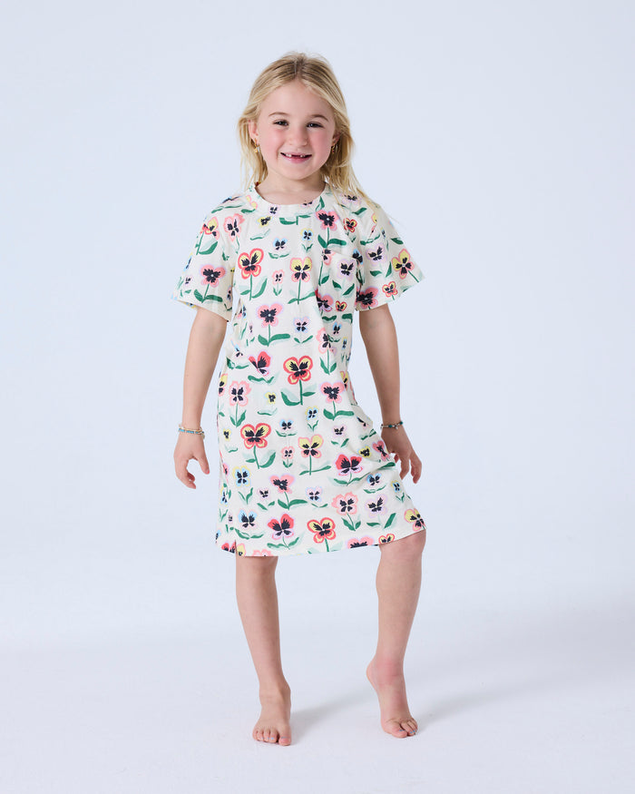 Pretty Pansy Kids Organic Cotton Short Sleeve Nightie