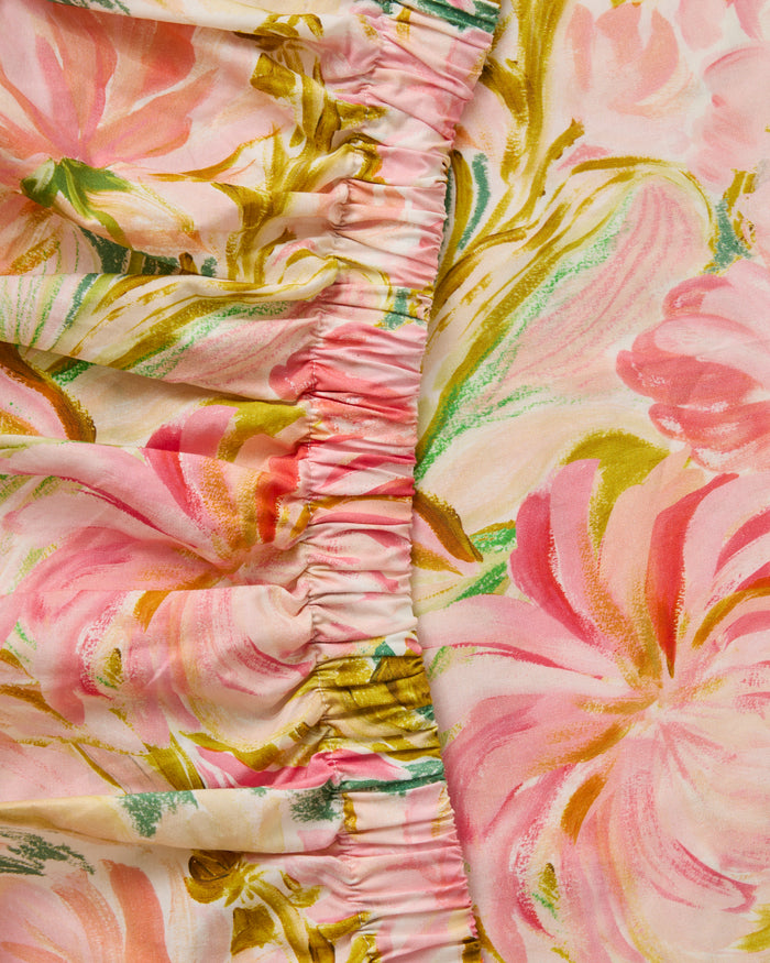 Warm Floral Breeze Organic Cotton Fitted Sheet