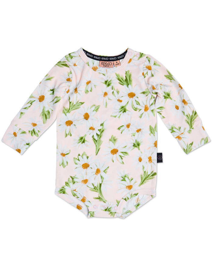 Sweet Daisy Organic Long Sleeve Romper