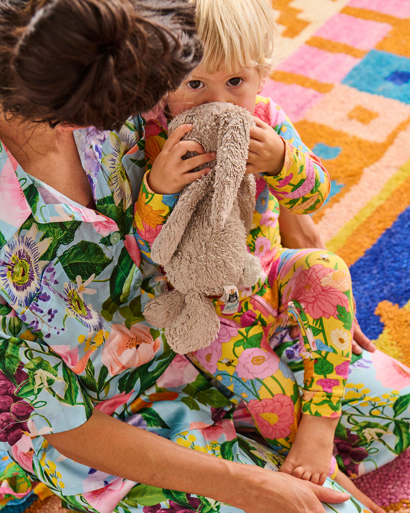 Spring In The Air Adult Eco Satin Short Sleeve Shirt & Pant Pyjama Set