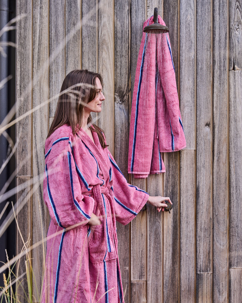 Blushing Stripe Bamboo Terry Bath Robe – Kip&Co