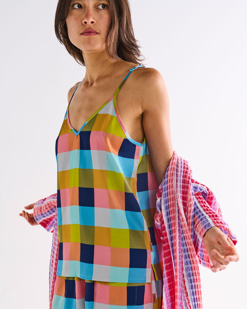 Florida Tartan Adult Eco Satin Shorts & Cami Pyjama Set