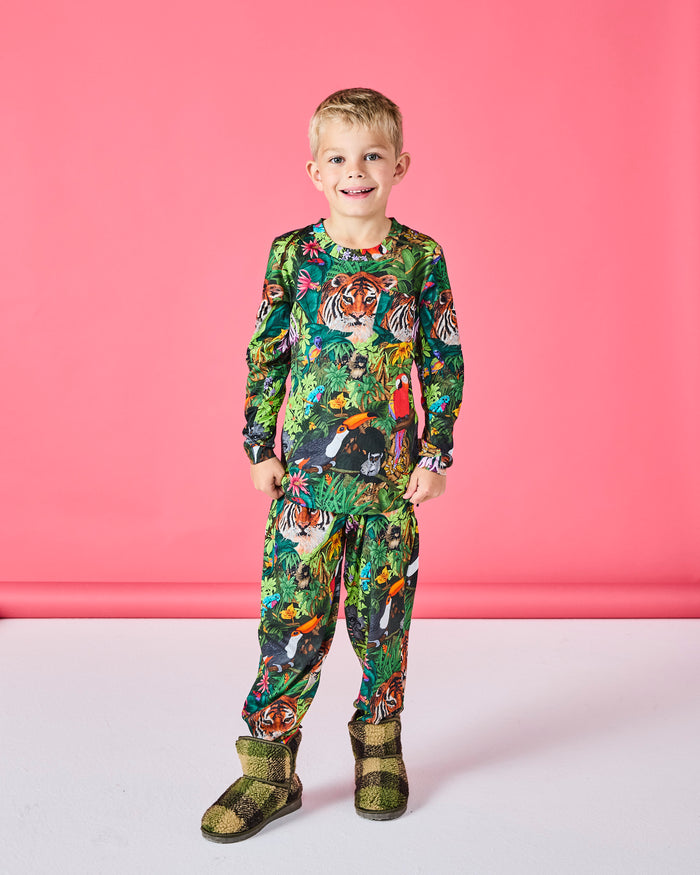 Jungle Life Kids Organic Cotton Long Sleeve Top & Pant Pyjama Set